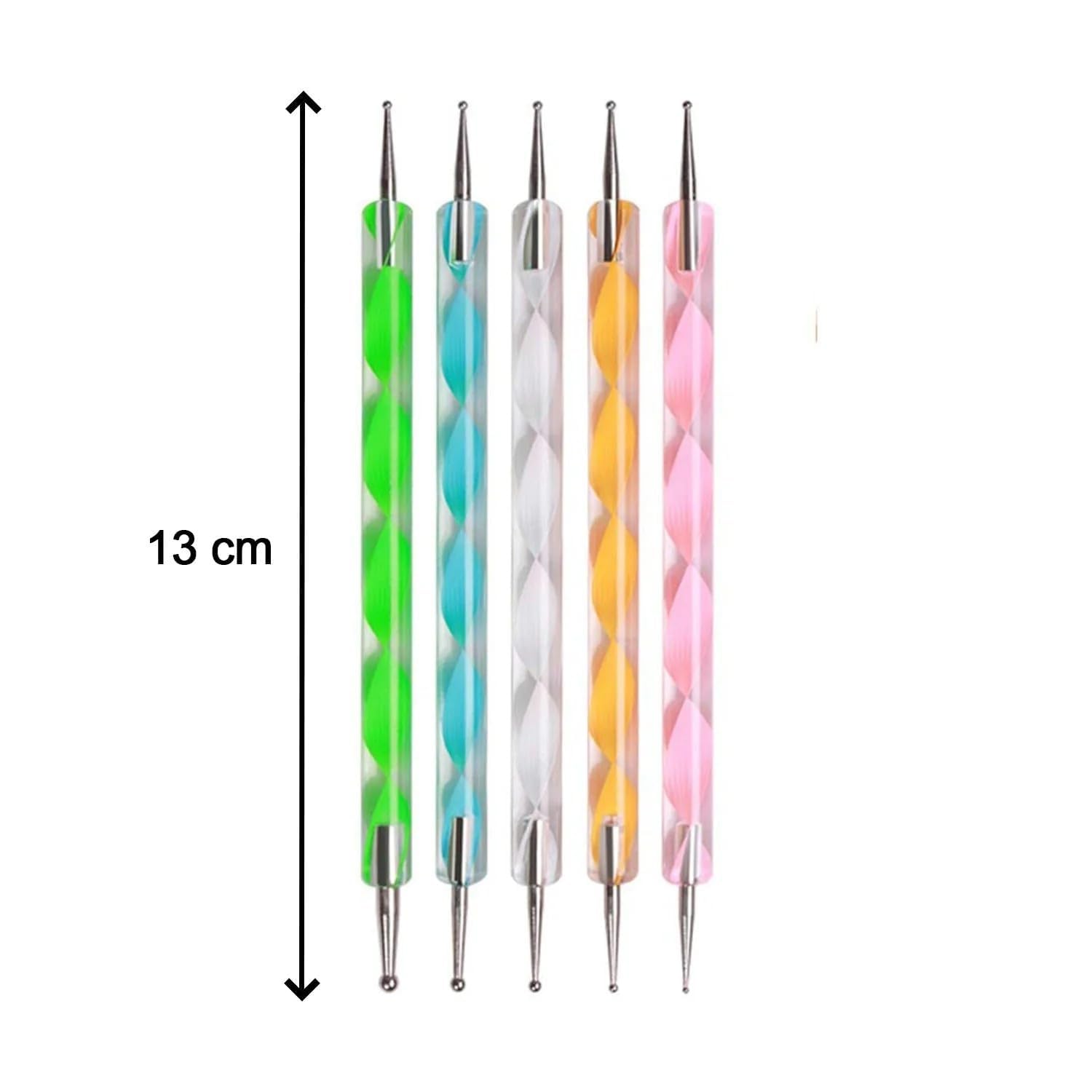 DeoDap Nail Art Brushes 5 Pc – Professional Nail Art Kit with Acrylic Brushes, Point Pen & Cleaning Brush – Multipurpose Tools for Gel, Acrylic and Manicure Designs – Perfect for DIY Nails Fashion - Image 3 thumbnail
