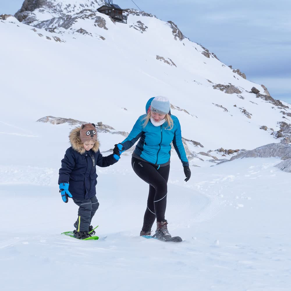 outdoorer Schneeschuhe Kinder SnowDino in Grün – robuster Kunststoffrahmen, für Kinder bis Schuhgröße 36