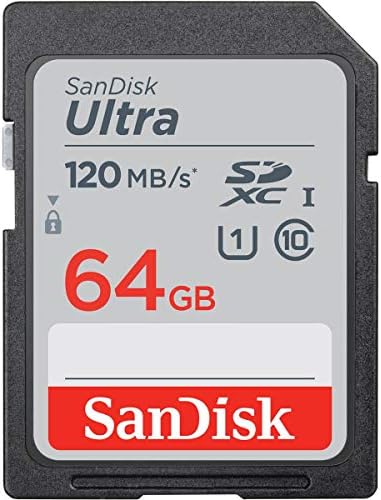SanDisk Ultra SDXC UHS-I Card 64GB 120MB/s R, for DSLR Cameras, for Full HD Recording, 10Y Warranty