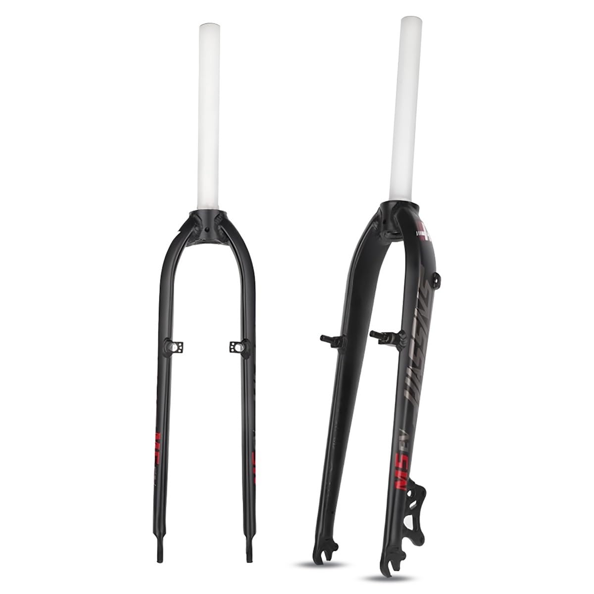 XGSUZNE 26" 27.5" Mountain Bike Rigid Forks 1-1/8" Threadless Straight Tube Aluminum Alloy Mountain Bike Front Forks QR 9X100mm Disc/V Brake Bike Hard Front Fork 825g