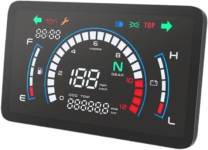 Motorcycle Speedometer Gauge Motorcycle Tachometer Odometer Digital Gauge with Voltage Fuel Dashboard for EX5 Dream/EX5 Ipowed Signal