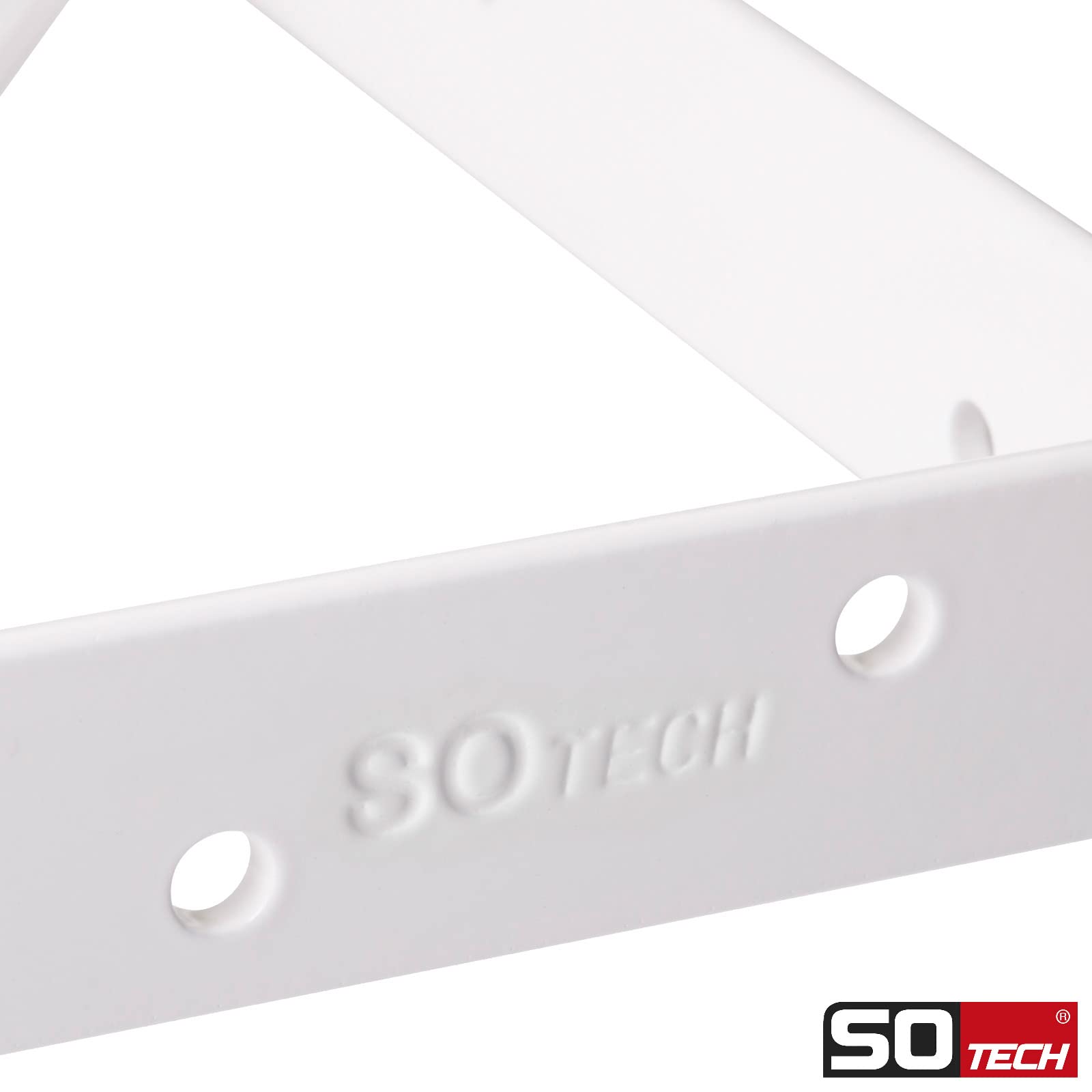 SOTECH 6er Set Regalkonsolen (600 x 375 x 40 mm, weiß, pulverbeschichtet), Schwerlastkonsolen mit Querstrebe zur Stabilisierung