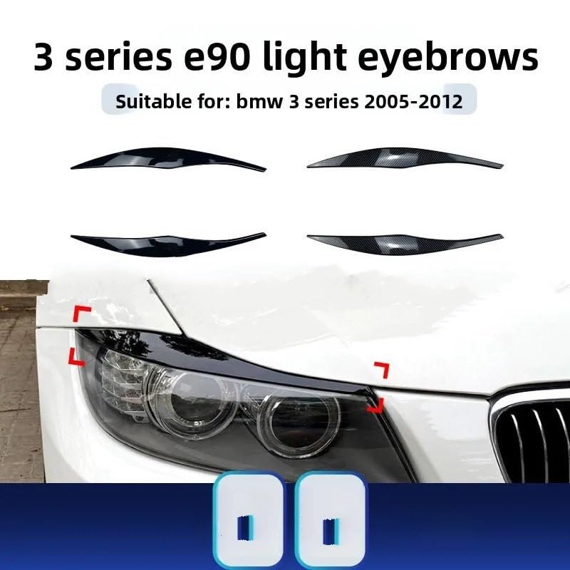 Sourcils de phares pour BMW Série 3 E90 E91 2005-2012 look carbone - 2
