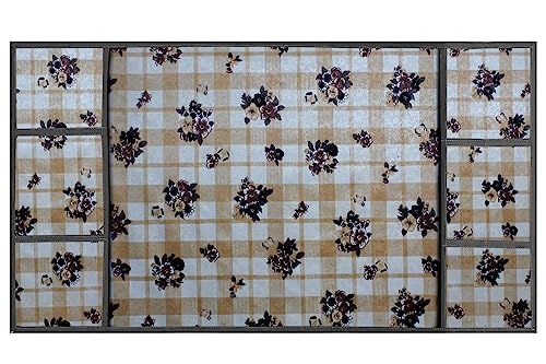 Image of Stylista Refridgerator top Cover Suitable for Samsung RR21C2F25HS /HL, 189 Liter Fridge, Dimension (WXD) 71x109 CM, Geometric Pattern Beige