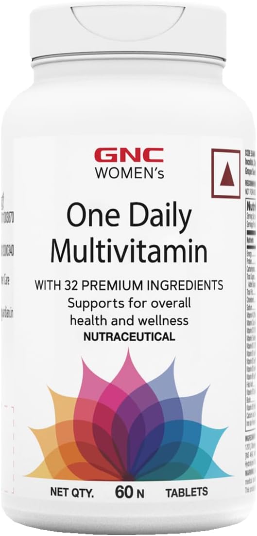 GNC Women's One Daily Multivitamin - 32 Premium Ingredients with Vitamin C, Biotin, Collagen & Antioxidants | Boosts Immunity & Energy | Improves Skin, Hair, Nails & Eye Health | 60 Tablets