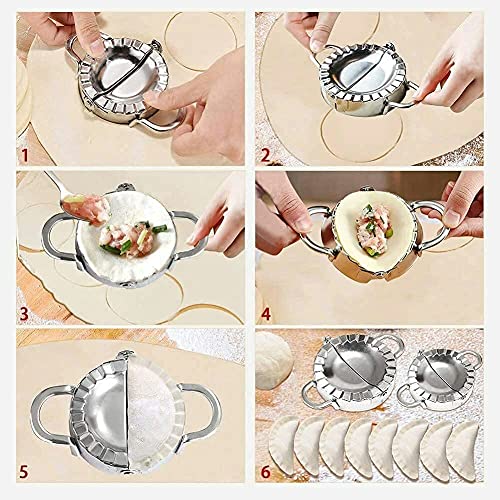 Image of Big Size Stainless Steel Dumpling Momos Maker Dough Pres Mould Wrapper Dough Cutter for Kitchen Making Tools (1 pcs)