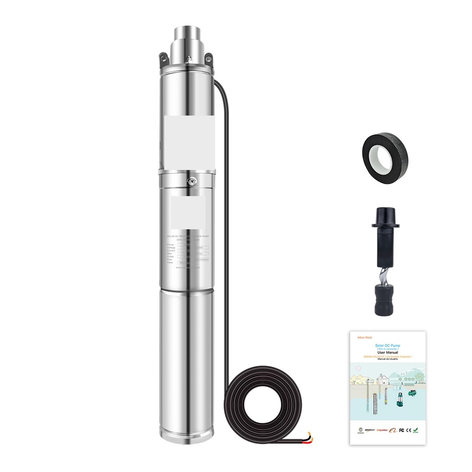 Submersible Well Water Pump Solar Water Pump With Bulit In Controller For Electric Cycle Garden Small Pond(3S1.8-100-D48-400BI)