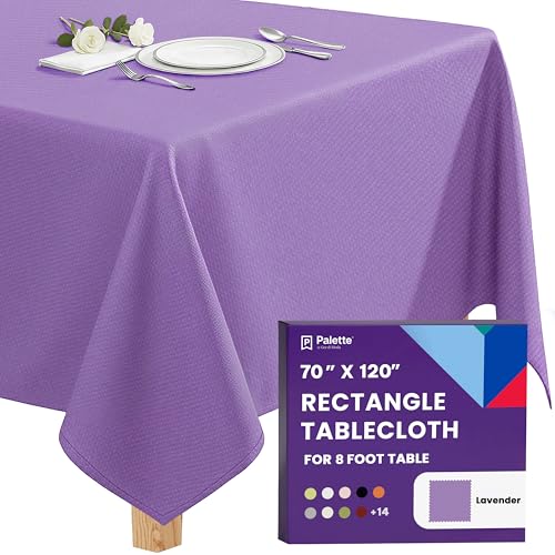Image of Gee Di Moda Rectangle Tablecloth - 70 x 120 Inch Lavender Table Cloth for 6 or 8 Foot Rectangle Tables - Heavy Duty Washable Fabric - for Holiday Party, Dinner, Weddings, Baby Shower & Events