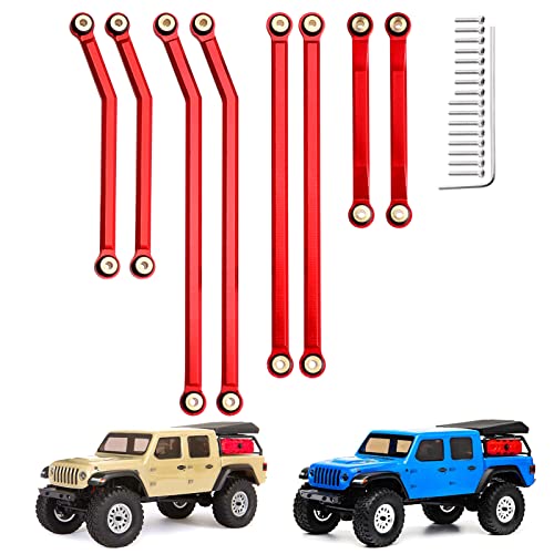 GoHobby High Clearance Front Links Set for Axial SCX24 Gladiator AXI00005, 8PCS (Red)