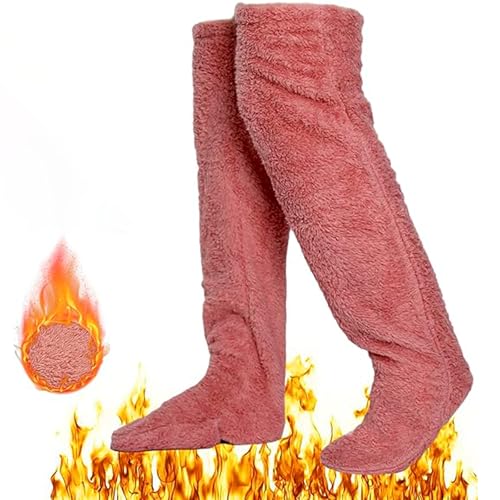 PanAcratis Fluffy Socks Fluffy Socks Womens,Warm Cozy Socks Long Fluffy Socks Cozy Knee High Socks For Winter Blanket Socks Knee High Fluffy Socks Coral Fleece Warm Soft,Sock Slippers for Women