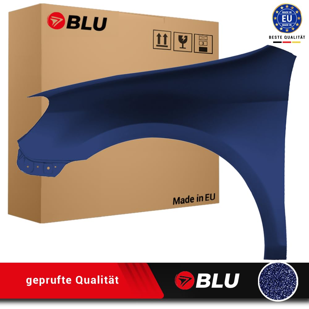 BLU Kotflügel Passend für Volkswagen GOLF VI 6 SCHRÄGHECK LC5F Links Blau | 2008-2016 | Vorderseite Vorne | Lackiert | Einbaufertig