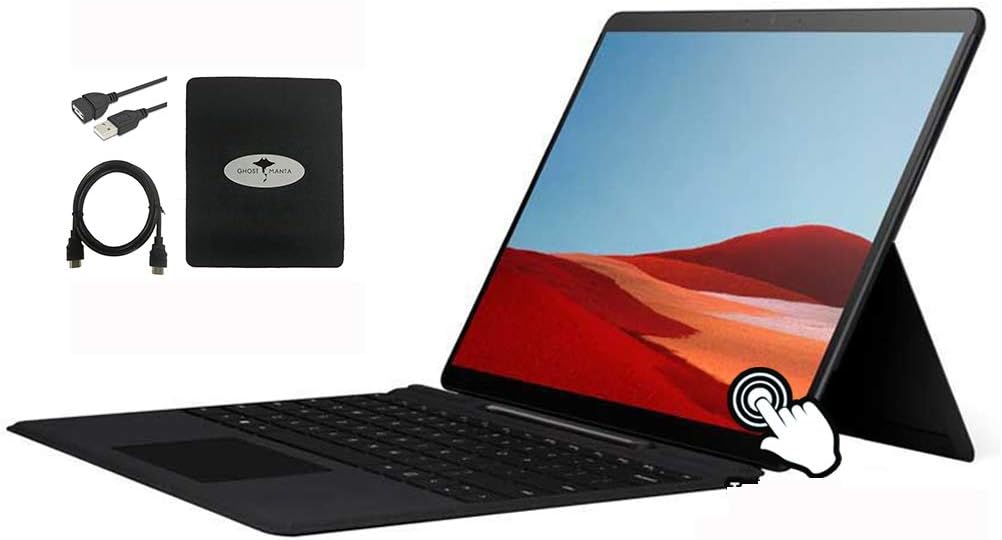 Microsoft Surface Pro X Touch Screen Tablet 2020 Newest 13" 2in1 Convertible Laptop, 8GB RAM, 128GB SSD, WiFi + 4G LTE, Microsoft SQ1, Windows 10 w/Ghost Manta Accessories (Tablet only)