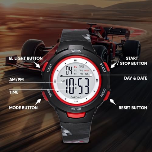 Image of V2A Kids Watch - Waterproof Multi-Functional Digital Sports Watch for Ages 5-13, 30M Water Resistance, Gift for 5-10 Year Olds