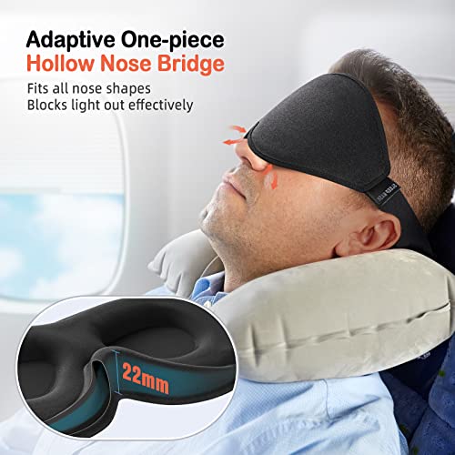 LitBear Sleep Mask for Side Sleeper Women Men, Eye Mask for Sleeping Light Blocking, 3D Contoured Cup Sleeping Mask, Soft Breathable Sleep Eye Mask with Adjustable Elastic Strap for Flight Nap by LitBear - Image 3