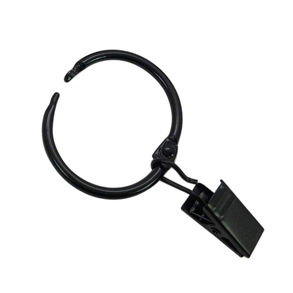ACiyD Lot de 20 Pinces à Rideaux, Clips Noirs pour Tringle à Rideau, avec Clip Solide antirouille, Ouverture et Fermeture faciles.