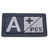 ewkft Blood Type Embroidered Patches A+ B+ AB+ O+ Embroidery Patch for Cloth Hat (A+)