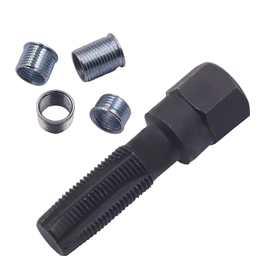Kit di Riparazione Filettatura Candela 14mm M14 X 1,25 Compatibile con Testate cilindri automobilistiche