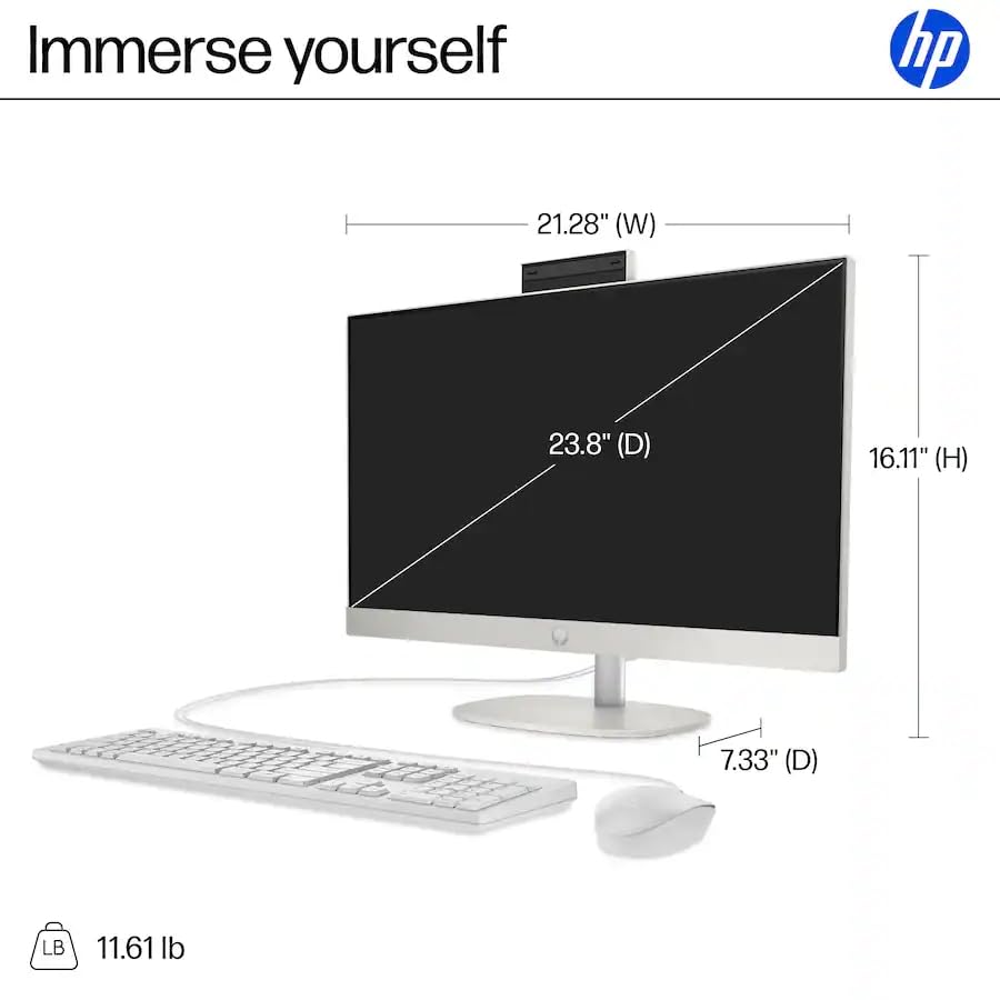 Image of HP 23.8'' Touchscreen All-in-One Desktop Computer, 64GB RAM, 2TB SSD