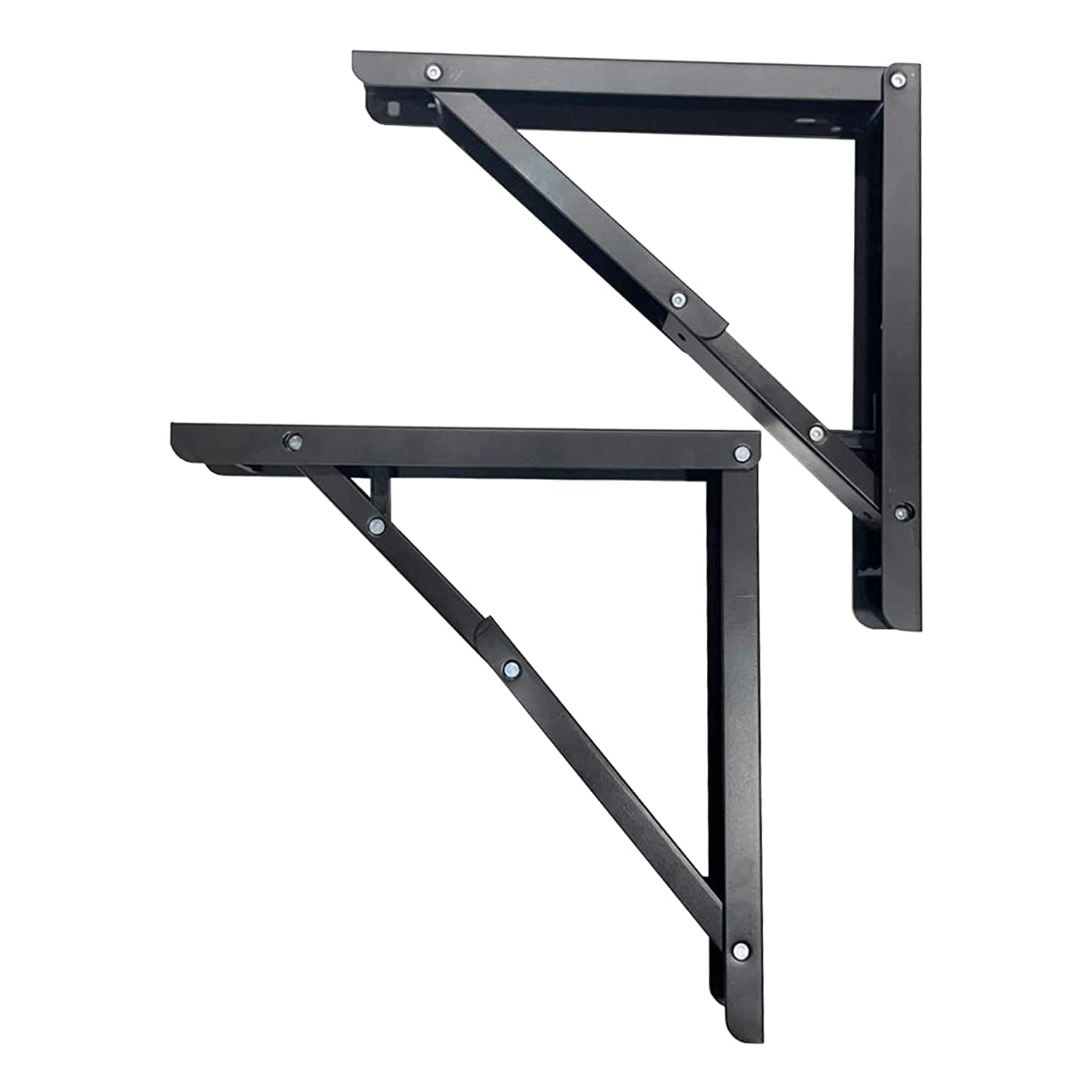 Torche Solid Folding Shelf Table Brackets 12 inches,Max Load 150 Kg Folding Shelf Table Hinge Wall Mounted, Heavy Duty Powder Coated Finish Steel Collapsible Shelf Bracket, (12 inches)