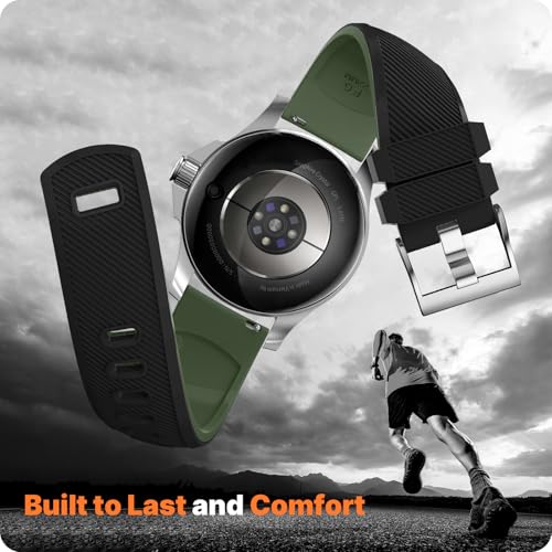 Image of Fullmosa 22mm Watch Strap, 2 Pack Silicone Watch Straps for Men Women, Compatible with Noise ColorFit Pro 4 /Ultra 3, Amazfit GTR 47mm /2E, Galaxy Watch 3 45mm and all 22mm Watches