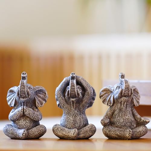 Yeomoo Yoga Elefant Gartenfirguren Zen Gartendeko Deko Wohnzimmer -...