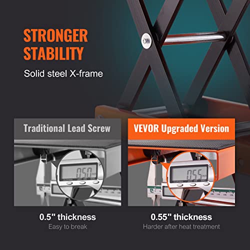 Vevor 1100 LBS MOTORCYCLE SCISSOR LIFT JACK With Wide Deck & Safety Pin, 3.7 Inch-13.8 Inch Center Hoist Crank Stand, Steel Scissor Jack thumb #3