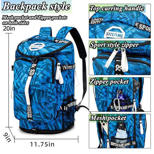 Image of Gym Duffle Bag Backpack,4‑Way Waterproof with Shoe Compartment Travel Hiking Laptop