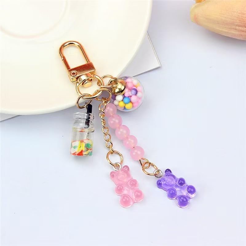 Purple Resin Gummy Bear Keychain – Cute Candy Color Animal Bear Charm for Women, Colorful Key Ring for Car Keys, Backpack, and Bag Pendant, Girly Keychain Accessory, Perfect Jewelry Gift - Image 5