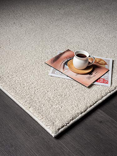the carpet Marley eleganter Designer Teppich Wohnzimmer, weicher & pflegeleichter Kurzflor Wohnzimmerteppich in Creme, Teppich 200 x 290 cm