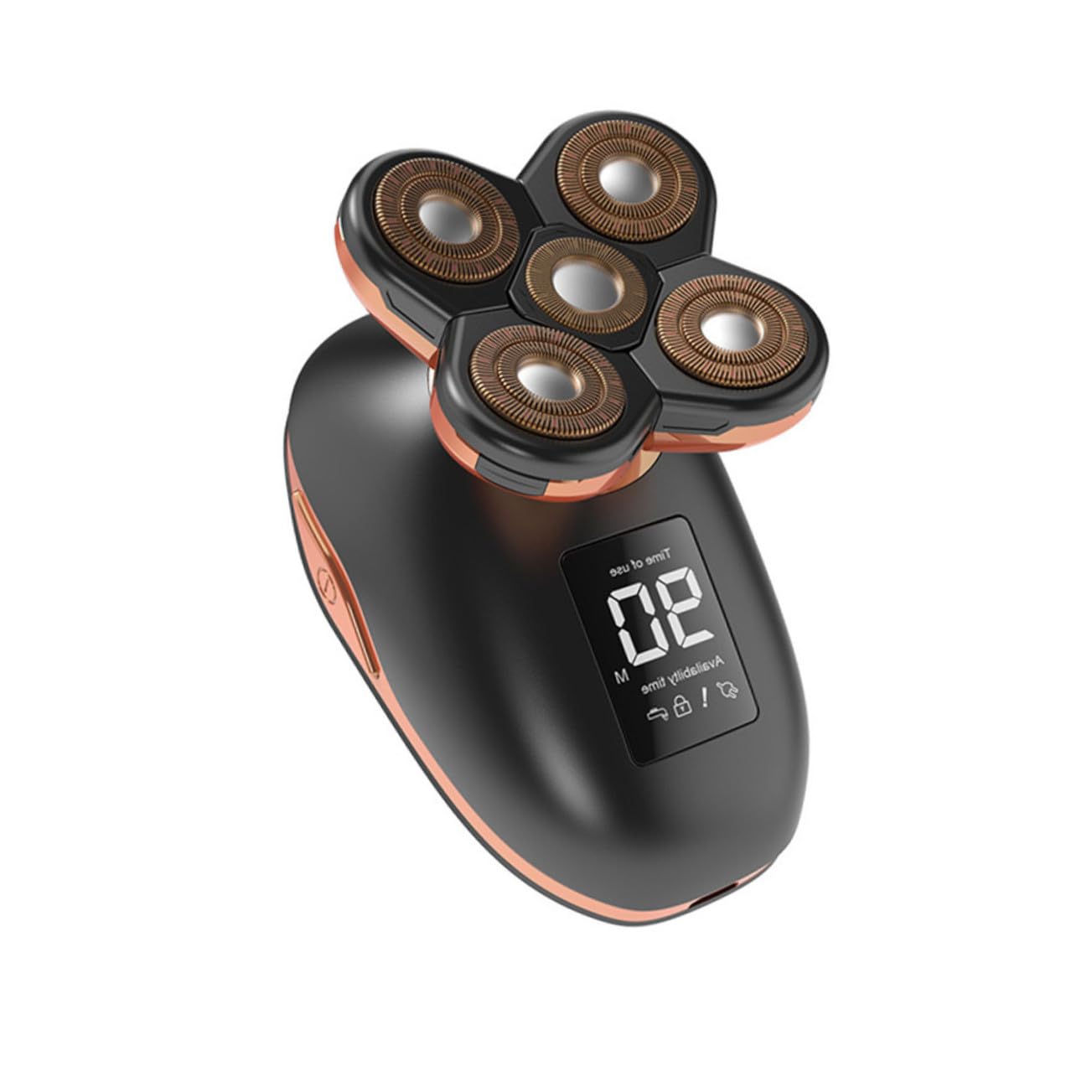 Rasoio a Cinque Testine Display Lcd e Ricarica USB Nero | Abs, Impugnatura Comoda, Lavabile, Rasatura Uniforme e Pratica da Riporre