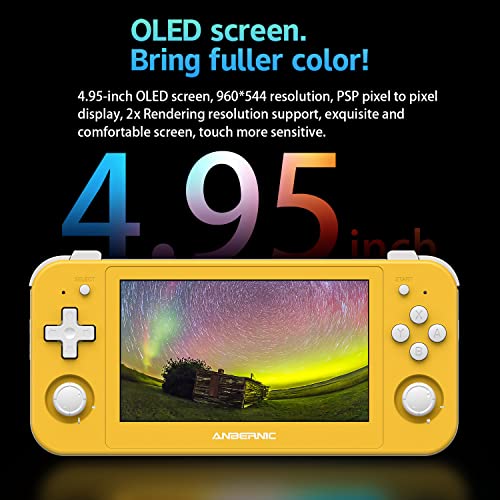 Rg505 Handheld Game Console Android 12,Unisoc Tiger T618 Built-In 128G Pre-Loaded 3172 Games,Gyroscope Sensor And 4.95 Inch Oled Touch Screen Google Play Store #TOP4