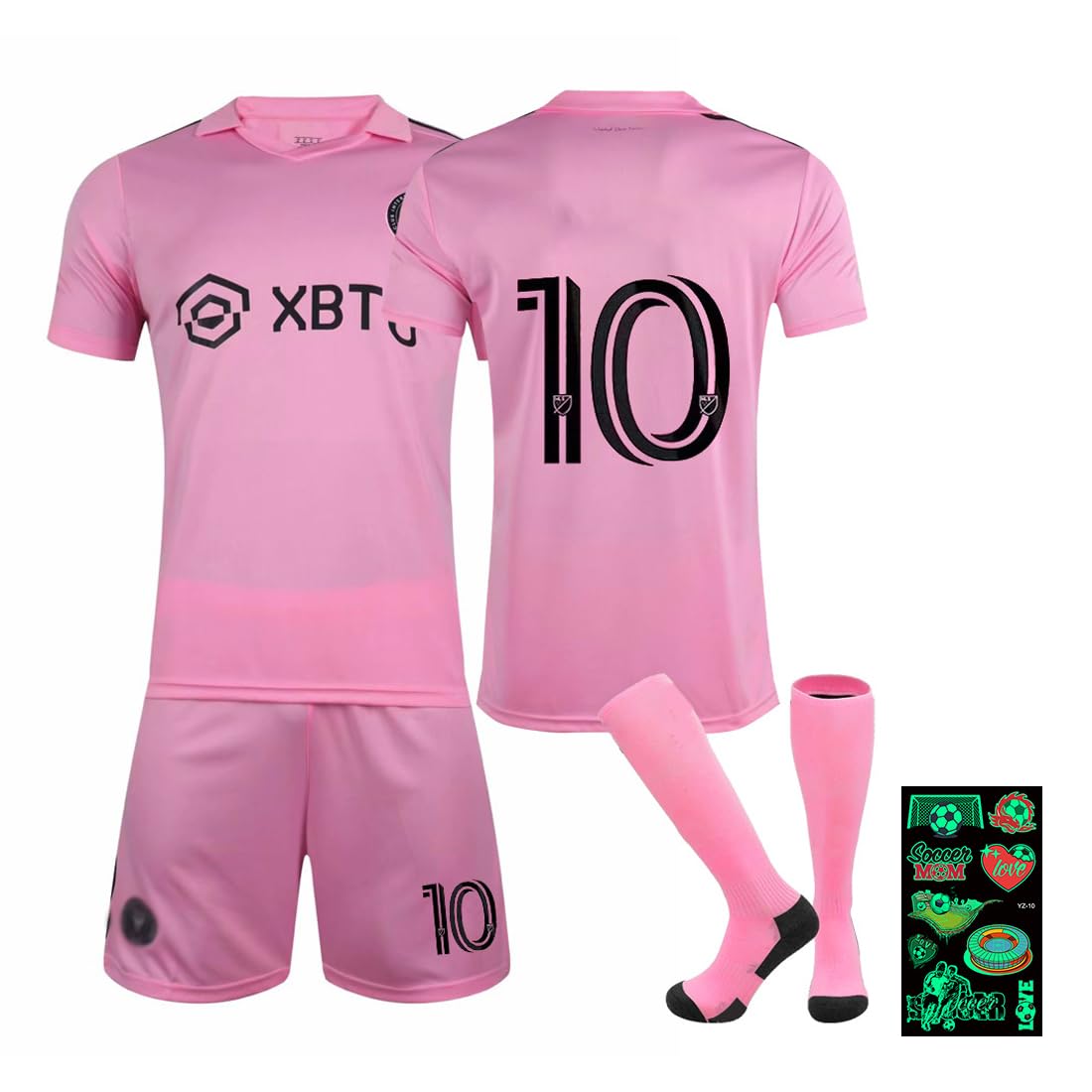 ZOOMPIL Traje de Futbol de Niño, Camiseta de Futbol, No.10 Conjunto Camiseta de Futbol, con Camiseta, Pantalones Cortos Calcetines y Pegatina