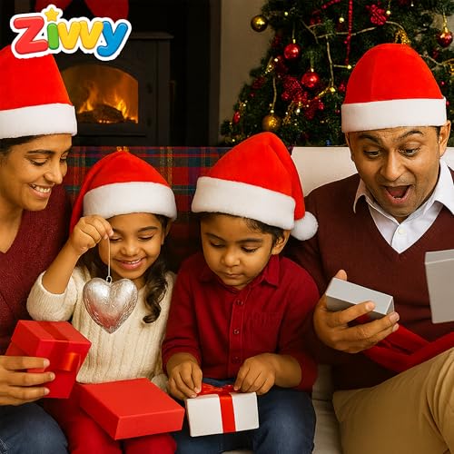 Image of Christmas Santa Cap (Pack of 3) | Free Size | Soft & Comfortable Festive Cap for Kids and Adults | Ideal for Parties, School Events, Photoshoots & Holiday Dress-Up | Christmas Gift for Kids