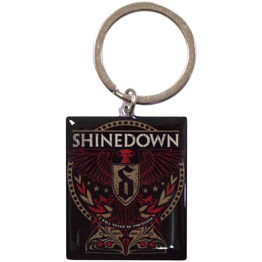 Rock Off Officially Licensed Products Unisex Black Shinedown I Will Never Be Voiceless Keyring Keyring One Size