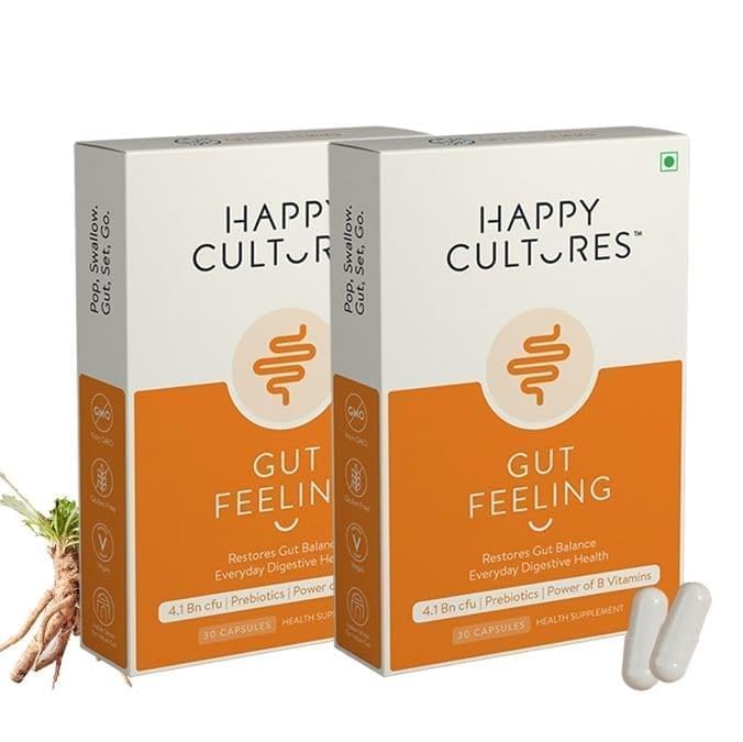 VELBIOM Happy Cultures Gut Feeling Digestion Supplement Unique Blend Of Probiotics For Daily Digestive Health B-Vitamins Gut Health Supplement For Bloating,Ibs,Digestion,60 Veg Capsules (B0CBVHXK53) Amazon Price History, Amazon Price Tracker