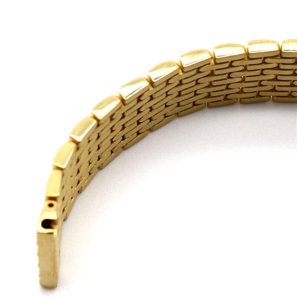 uhrenarmband aus Edelstahl, 18/20/22 mm, gelbgoldarmband, Druckknopf, versteckter Verschluss, massives verbindungsstück, verstellbar + 2 federstege