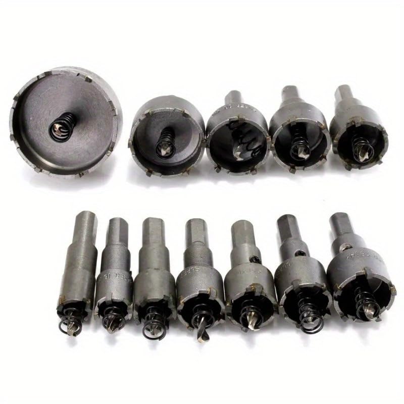 A Tazza For Metallo, 12 Pezzi, 15 Mm, 50 Mm, Set Di Punte Da Trapano In Lega For Legno, Plastica, Metallo, Taglio, Utensili Ad Alte Prestazioni E Resistenti