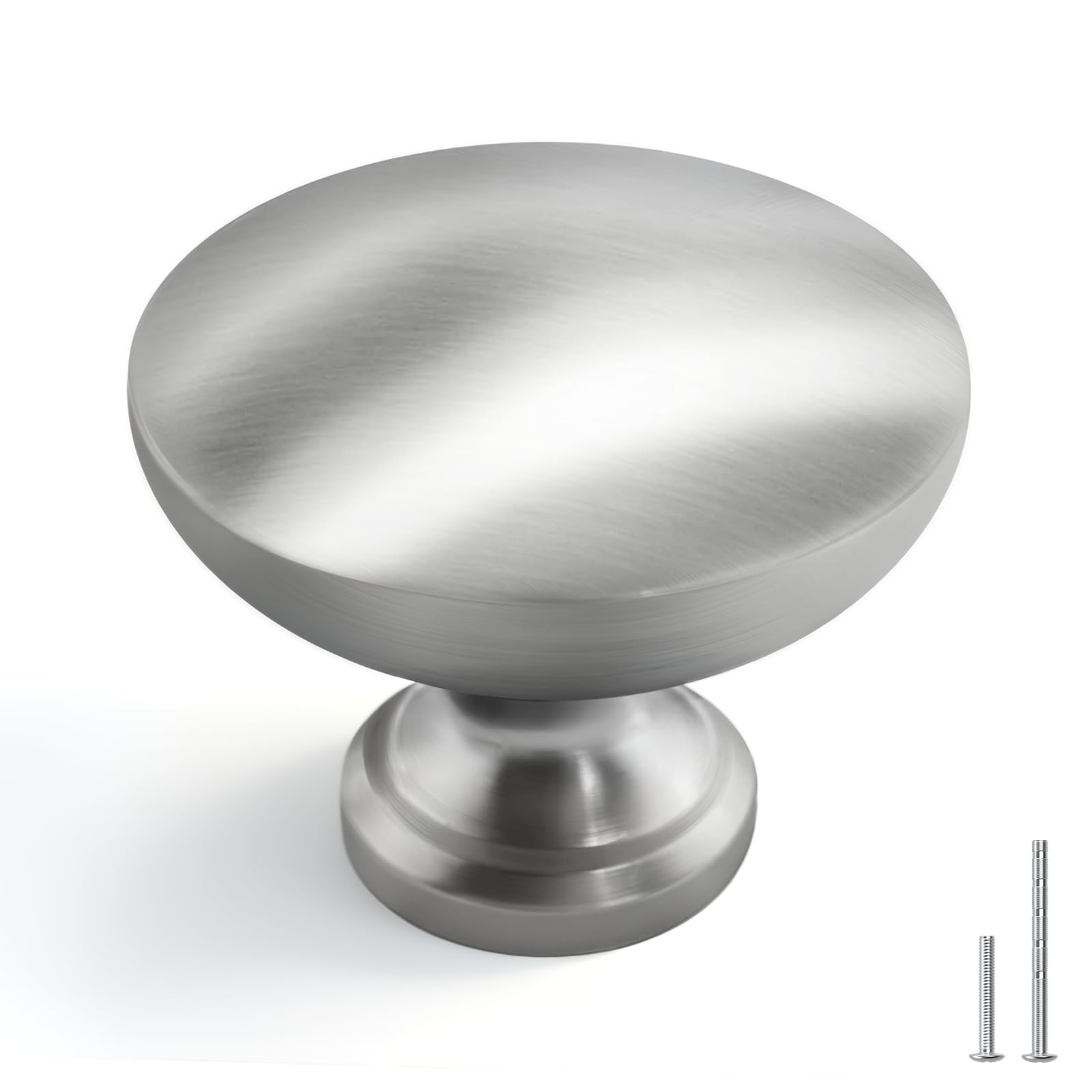 Boutons d'armoire homdiy en nickel brossé argenté pour cuisine et commode x25