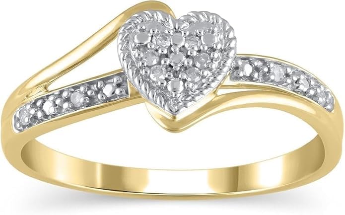 Jewelsfaction 1Ct Round Cut Simulated Diamond 925 Sterling Silver 14K Yellow/White Gold Plated Engagement Anniversary Ring for Women's