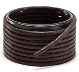Shoemate Wax Round Shoelaces for Boots and Dress Oxford Shoes, Shoe Strings, 04 Brown, 38'(97cm) 10-ShenZong WAR-97-10