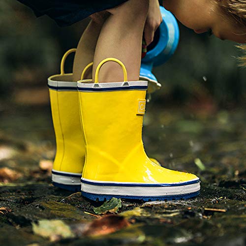 CasaMiel Toddler Rain Boots for Kids Unisex Kids Rain Boots for Girls and Boys, Handmade Natural Rubber Rain Boots for Children Botas Para Niños 6