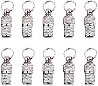 Pizies Mini Anti Lost Dog Cat ID Tag Stainless Steel Pets Address Name Label Barrel Tube Collar Pets Puppy ID Tube (10 Pack)