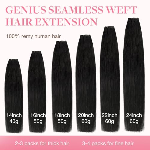 Image of GOO GOO Genius Weft Hair Extensions Human Hair Invisible Blend Flat Weft