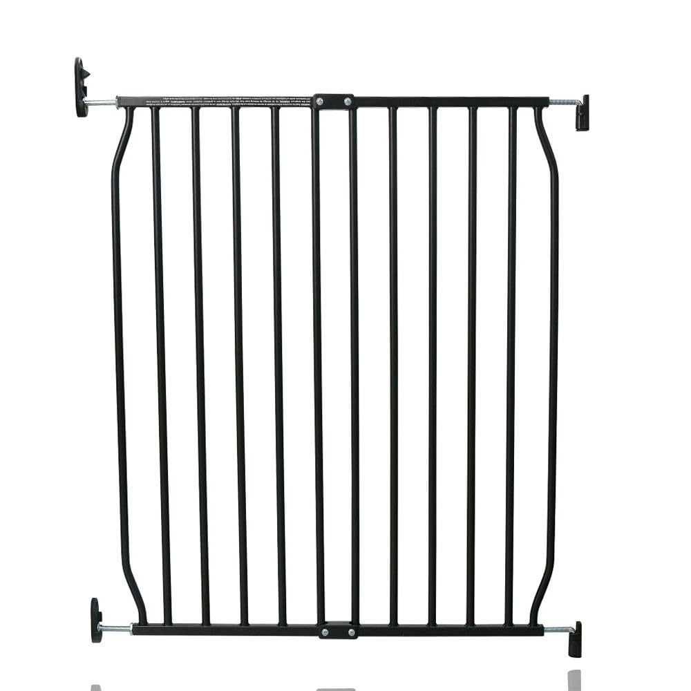 Safetots Top of The Stairs Screw Fitted Stair Gate, Black Wooden, 63.5cm - 105.5