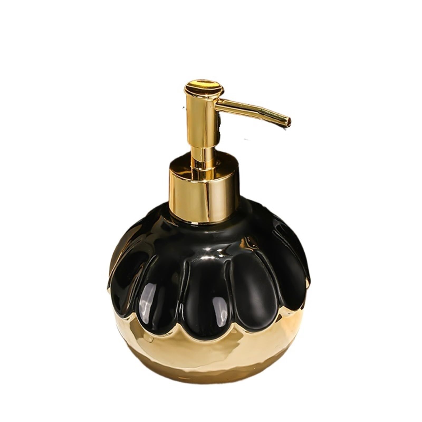 soap dispenser 350ML Hotel Bathroom Decoration Countertop Soap Dispenser Light Luxury Creative Ceramic Bottle(Black)