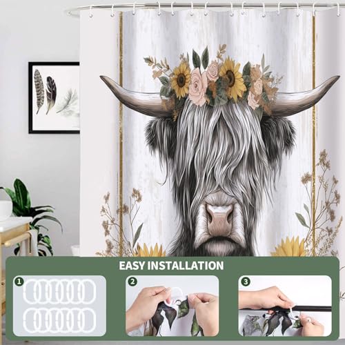 Rideau de douche 240 x 200 cm lavable machine en tissu polyester - 8
