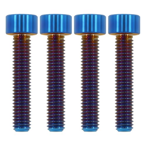 Image of M6x30 Titanium Bolts Socket Head Cap Screw, Burnt Blue, 4PC | Lightweight Design, Ideal for Humid /Salty Environments, Socket Head Hex Key No Washer, MTB /Motorcycle Bolts