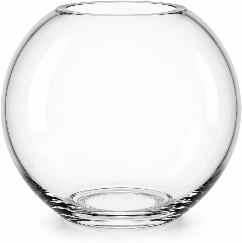 Floralcraft Fish Bowl Vases for Wedding, Decoration, Flowers Hand Made Clear Glass (25 Centimetres)