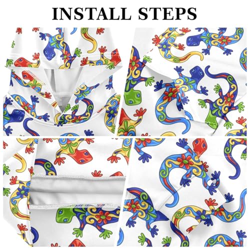 Floral Talavera Ceramic Chameleon Lizard Youth Hoodie Sweatshirt3