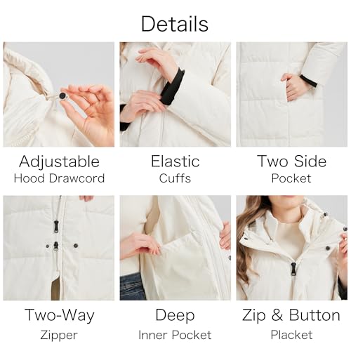Image of Women's Long Hooded Down Coat, 700 Fill Power Puffer Jacket